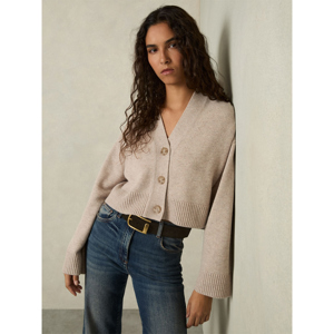 REISS RIXY Wool Cashmere Cropped Cardigan